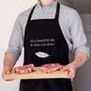 Funny Gag Sarcastic Apron ITS A BEAUTIFUL DAY TO LEAVE ME ALONE Funny Anti social Gift Idea Kitchen Home Poster Black Home Decor Cooking Aprons view 2