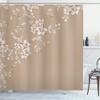 Ambesonne Asian Shower Curtain, Japanese Sakura Cherry Tree Branches Fresh Serene Spring Nature, Cloth Fabric Bathroom Decor Set with Hooks, 69" W x 75" L, Ecru Eggshell view 1