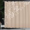 Ambesonne Asian Shower Curtain, Japanese Sakura Cherry Tree Branches Fresh Serene Spring Nature, Cloth Fabric Bathroom Decor Set with Hooks, 69" W x 75" L, Ecru Eggshell view 3