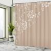 Ambesonne Asian Shower Curtain, Japanese Sakura Cherry Tree Branches Fresh Serene Spring Nature, Cloth Fabric Bathroom Decor Set with Hooks, 69" W x 75" L, Ecru Eggshell view 4