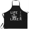 Funny Gag Sarcastic Apron Life is Better at The Lake Kitchen Home Poster Funny Lake Vacation Trip Travel Funny Chef Cook Aprons Home Decor view 1