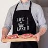 Funny Gag Sarcastic Apron Life is Better at The Lake Kitchen Home Poster Funny Lake Vacation Trip Travel Funny Chef Cook Aprons Home Decor view 2