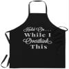 Quote Apron Motivational Gift for Men Women - One size fits all - Hold On While I Overthink This Funny Quotes Gift Tshirt Funny Chef Cook Aprons Home Decor view 1