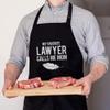 Lawyer Apron Law Attorney Gift for Men Women - One size fits all - My Favorite Lawyer Calls Me Mom Cute Mother Law Tee Gift Black Chef Cook Aprons Home Decor view 2