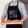 Funny Gag Apron Sarcastic Gift for Men Women - One size fits all - Birthday Gift 70 Years old Granmother Grandfather Kitchen Home Poster Black Chef Cook Aprons Home Decor view 2
