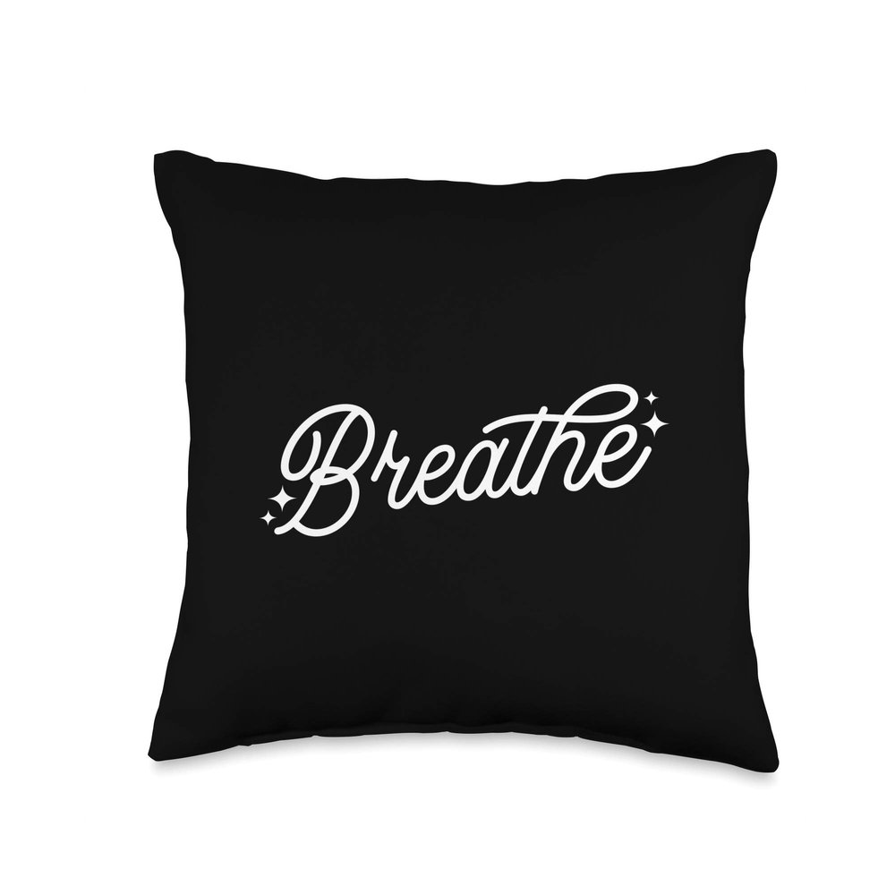 Breathe Meditation Workout Exercise Fitness Yoga Lover Gift Throw Pillow