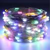 RUICHEN Dimmable Fairy String Lights Plug in 33 Ft 100 LED Silver Wire Firefly Lights with Remote, Multicolor view 2