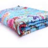 Sophia-Art Indian King/Twin Size Bohemian Traditional Bedding Kantha Mix Patchwork Kantha Rallies Ethnic Reversible Blanket Bedspread Handmade Kantha Quilt (Turquoise Patch, 108 * 108 Inches) view 2