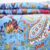Sophia-Art Indian King/Twin Size Bohemian Traditional Bedding Kantha Mix Patchwork Kantha Rallies Ethnic Reversible Blanket Bedspread Handmade Kantha Quilt (Turquoise Patch, 108 * 108 Inches) view 3