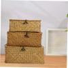 BESPORTBLE Seagrass Basket Storage Basket with Lid Multipurpose Container for Home Organization - S Wicker Storage L Hyacinth view 3