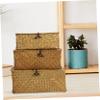 BESPORTBLE Seagrass Basket Storage Basket with Lid Multipurpose Container for Home Organization - S Wicker Storage L Hyacinth view 4