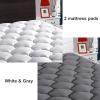 1 Mattress pad Queen White & 1 Mattress pad Queen Gray view 1