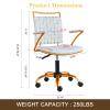 CAROCC Gold Office Chair White Computer Task Chair with Wheels and Arms Swivel Adjustable Height Cute Vanity Desk Chairs (White) view 2