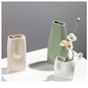 Lllunimon Irregular Ceramic Vase, Morandi Dried Flowers Floral Vases for Decor,Home Decoration Art Ornaments,C view 3