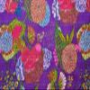 Bhagyashri Fashions Indian Handmade Cotton Purple Fruits Print Kantha Quilt Queen Tribal Bed Cover Reversible Bedspread Blanket Picnic Throw Floral Coverlet 108x90 Inches view 3