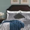 Rico Bedding Silk Satin 3 Pcs Duvet Cover Set Modish Looking , Solid Colored 1 Duvet Cover , 2 Pillowcases | Silver Grey| King/Cal-King view 2