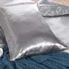 Rico Bedding Silk Satin 3 Pcs Duvet Cover Set Modish Looking , Solid Colored 1 Duvet Cover , 2 Pillowcases | Silver Grey| King/Cal-King view 3