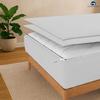 Zip On Fitted Sheet - Includes 1 Fitted Base + 2 Zip Sheet - Easy to Change, Wont Pop Off Queen Sheet - Soft 600 TC Cotton Fitted Sheet- 16 Deep Pocket Queen Size- Light Grey view 3