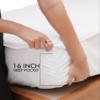 Zip On Fitted Sheet - Includes 1 Fitted Base + 2 Zip Sheet - Easy to Change, Wont Pop Off Queen Sheet - Soft 600 TC Cotton Fitted Sheet- 16 Deep Pocket Queen Size- Light Grey view 4
