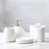 BLBYHO White Ceramic Bathroom Accessory Set, Bathroom Vanity Countertop Set, Bathroom Soap Dispenser and Toothbrush Holder Set Complete, 2 Tumbler Cup, Soap Dish, 5 Pieces view 1