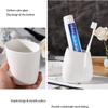 BLBYHO White Ceramic Bathroom Accessory Set, Bathroom Vanity Countertop Set, Bathroom Soap Dispenser and Toothbrush Holder Set Complete, 2 Tumbler Cup, Soap Dish, 5 Pieces view 4