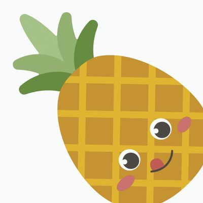 12 Disposable Lunch Napkins Pineapple Fruit 33 cm Die-Cut