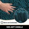 H.VERSAILTEX Toilet Mat U Shaped Bathroom Rugs Bath Mats for Bathroom Non Slip Luxury Chenille Bath Mat U Shape 20x24 Extra Soft and Absorbent Shaggy Rugs Washable Dry Fast - Dark Teal view 3