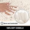 H.VERSAILTEX Toilet Mat U Shaped Bathroom Rugs Bath Mats for Bathroom Non Slip Luxury Chenille Bath Mat U Shape 20x24 Extra Soft and Absorbent Shaggy Rugs Washable Dry Fast - Ivory view 3