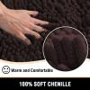H.VERSAILTEX Toilet Mat U Shaped Bathroom Rugs Bath Mats for Bathroom Non Slip Luxury Chenille Bath Mat U Shape 20x24 Extra Soft and Absorbent Shaggy Rugs Washable Dry Fast - Chocolate view 3