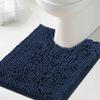 H.VERSAILTEX Toilet Mat U Shaped Bathroom Rugs Bath Mats for Bathroom Non Slip Luxury Chenille Bath Mat U Shape 20x24 Extra Soft and Absorbent Shaggy Rugs Washable Dry Fast - Navy view 1