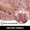 H.VERSAILTEX Toilet Mat U Shaped Bathroom Rugs Bath Mats for Bathroom Non Slip Luxury Chenille Bath Mat U Shape 20x24 Extra Soft and Absorbent Shaggy Rugs Washable Dry Fast - Coral Pink view 3