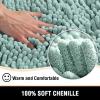 H.VERSAILTEX Toilet Mat U Shaped Bathroom Rugs Bath Mats for Bathroom Non Slip Luxury Chenille Bath Mat U Shape 20x24 Extra Soft and Absorbent Shaggy Rugs Washable Dry Fast - Aqua Foam view 3