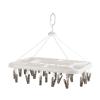 ASDQWER Sock Drying,Sock Hanger Washing Line,Multi-Clamp Drying Rack, Rectangular, PP Tough Material, Durable, Windproof Hook, Closed Design, Can Rotate 360 Degrees Freely, Easy to Dry,White view 1