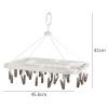 ASDQWER Sock Drying,Sock Hanger Washing Line,Multi-Clamp Drying Rack, Rectangular, PP Tough Material, Durable, Windproof Hook, Closed Design, Can Rotate 360 Degrees Freely, Easy to Dry,White view 3
