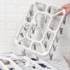 ASDQWER Sock Drying,Sock Hanger Washing Line,Multi-Clamp Drying Rack, Rectangular, PP Tough Material, Durable, Windproof Hook, Closed Design, Can Rotate 360 Degrees Freely, Easy to Dry,White view 4