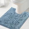 H.VERSAILTEX Toilet Mat U Shaped Bathroom Rugs Bath Mats for Bathroom Non Slip Luxury Chenille Bath Mat U Shape 20x24 Extra Soft and Absorbent Shaggy Rugs Washable Dry Fast - Cool Blue view 1