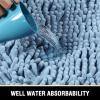 H.VERSAILTEX Toilet Mat U Shaped Bathroom Rugs Bath Mats for Bathroom Non Slip Luxury Chenille Bath Mat U Shape 20x24 Extra Soft and Absorbent Shaggy Rugs Washable Dry Fast - Cool Blue view 4