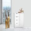 MHKanS Floor Cabinet with 4 Drawers & 1 Door Wooden Storage Organizer Cabinet for Bathroom Entryway Living Room, White view 2