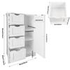 MHKanS Floor Cabinet with 4 Drawers & 1 Door Wooden Storage Organizer Cabinet for Bathroom Entryway Living Room, White view 3