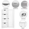 MHKanS Floor Cabinet with 4 Drawers & 1 Door Wooden Storage Organizer Cabinet for Bathroom Entryway Living Room, White view 4