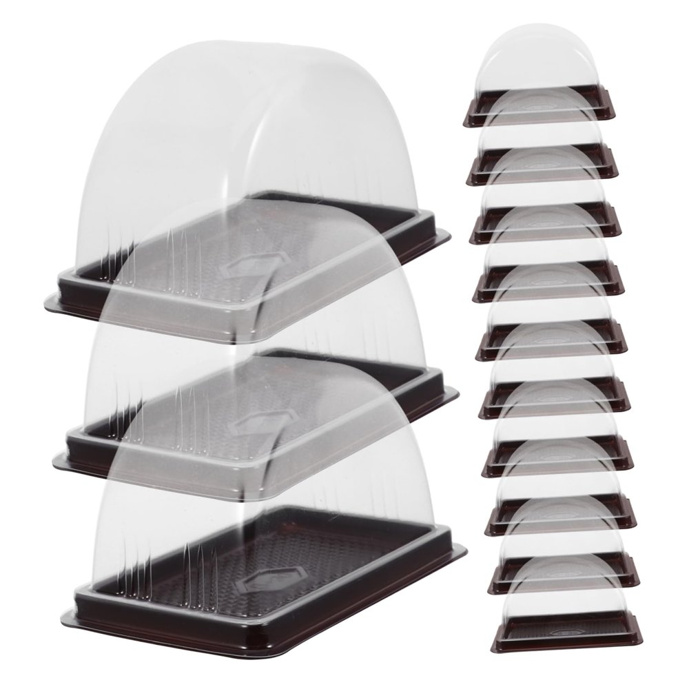 Cabilock 50pcs Roll Cake Packing Boxes Plastic Dessert Containers for Parties Lightweight and Portable for Cakes and Treats Color