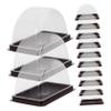 Cabilock 50pcs Roll Cake Packing Boxes Plastic Dessert Containers for Parties Lightweight and Portable for Cakes and Treats Color view 1