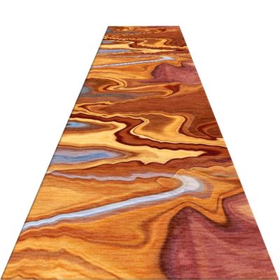 KXMYT Runner Rug for Hallway Non Slip, Long Brown Abstract Carpet, Polyester Washable Length Entrance Mat, for Corridor/Kitchen/Living Room, Multi-Colored,A,80x250cm