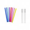 8PCS Silicone Reusable Straws with Case 10 Regular Size Flexible Straws with 4 Cleaning Brushes Included for 20 30 oz Tumblers Cold Hot Drink Travel view 1