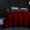 1 PC Comforter Set Premium Quality Cotton Fill 500 GSM Pinch Pleated Comforter All-Season Luxurious Soft Comfortable Baffle+Pinch Pleat Comforter Set Oversized King Size-Burgundy view 2