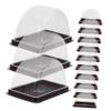 Cabilock 50pcs Disposable Transparent Plastic Cake Packaging Boxes for Baked Goods for Takeaway Parties and Events Food Storage view 1