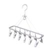 Sock Drying,Sock Hanger Washing Line,Multi-Clamp Drying Rack, Laminated Design, Multifunctional, Foldable, Aluminum Alloy, Portable, 5 Colors to Choose from,Fashion Silver view 1