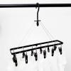 Sock Drying,Sock Hanger Washing Line,Multi-Clamp Drying Rack, Laminated Design, Multifunctional, Foldable, Aluminum Alloy, Portable, 5 Colors to Choose from,Fashion Silver view 2