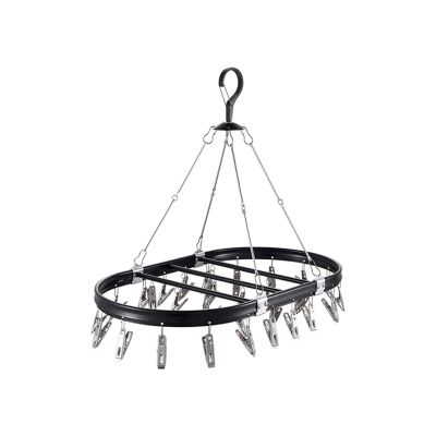 ASDQWER Sock Drying,Sock Hanger Washing Line,Multi-Clamp Drying Rack,Multifunctional, Strong, Sturdy, 360 Windproof, Black, Baby Socks and Household Underwear,S