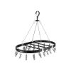 ASDQWER Sock Drying,Sock Hanger Washing Line,Multi-Clamp Drying Rack,Multifunctional, Strong, Sturdy, 360 Windproof, Black, Baby Socks and Household Underwear,S view 1